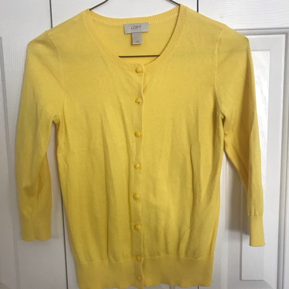 LOFT yellow cardigan